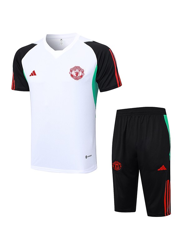 Manchester united maglia da allenamento divisa da calcio abbigliamento sportivo da uomo maglia sportiva da calcio bianca 2023-2024